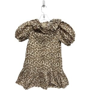 Janie and Jack Leopard Print Ruffle Dress Girl's size 10 Cotton Family Photos